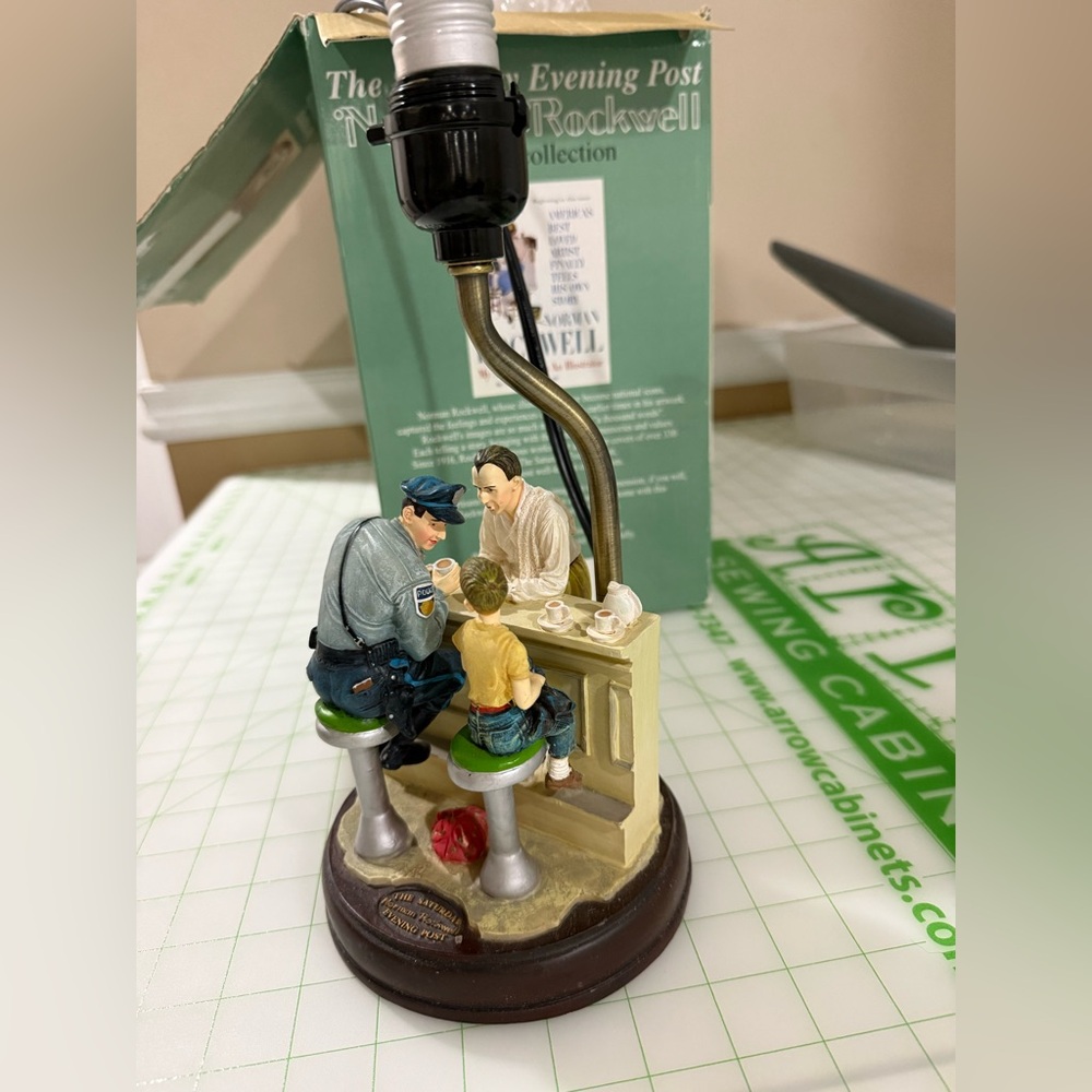New in Box 70s Norman Rockwell "The Runaway" Vintage Table Lamp Collectible l - Picture 2 of 16